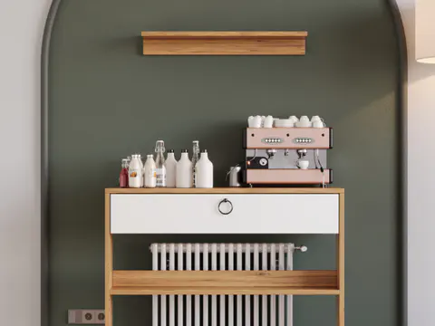 Çift Raflı MDF Kahve Köşesi